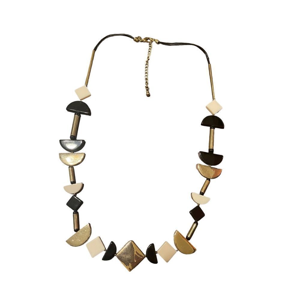 Chico’s geometric leather cord 38”+ 4” necklace.